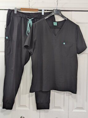 Garde Malade Scrub Set - Black - Size 2XL